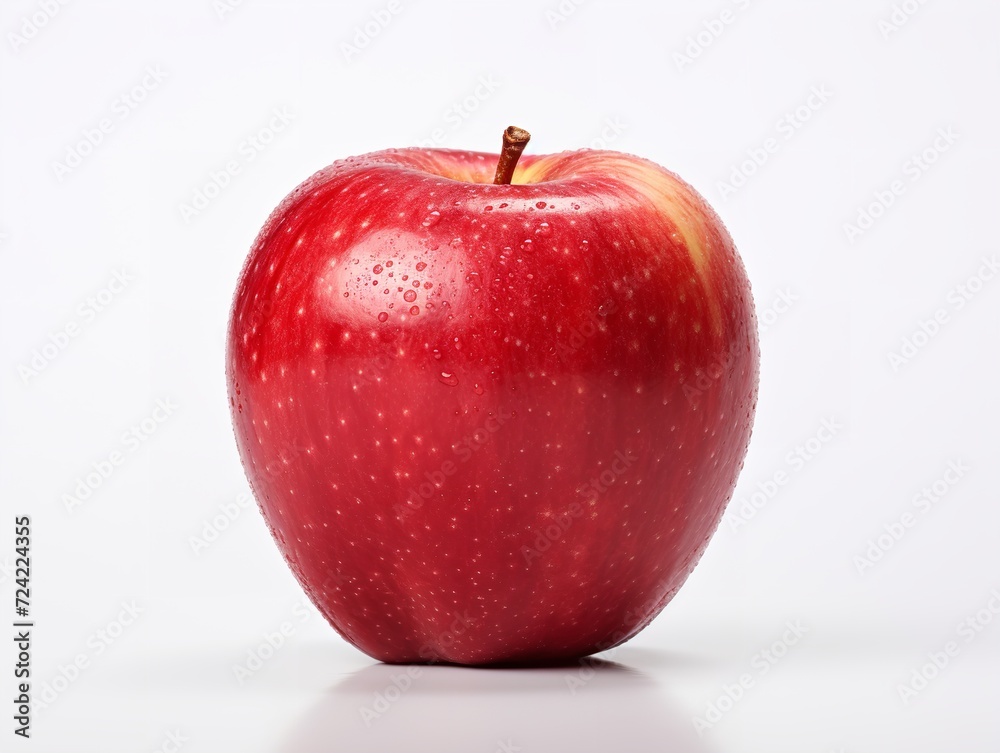 Ruby Red Apple Fresh Fruit Isolated on White Background AI Generated