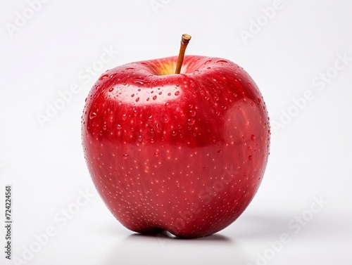 Ruby Red Apple Fresh Fruit Isolated on White Background AI Generated