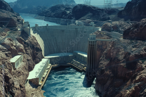 View of the Hoover Dam generators on the Arizona/Nevada border