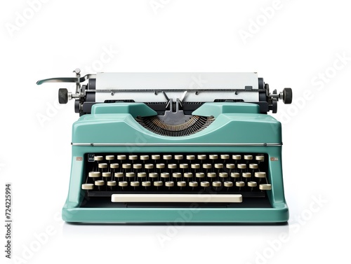 Vintage Typewriter Blank Paper Retro Writing Isolated on White Background AI Generated