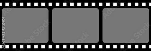 Grunge film strips collection. Old retro cinema movie strip video recording. Vector .