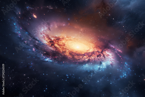 Galaxy core in space on black background © Kateryna