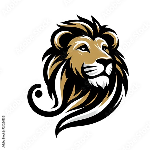 Logo illustration of a lion isolated on a white background 