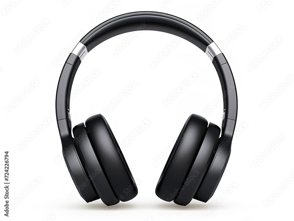 Sleek Black Wireless Headphones Audio Gear Isolated on White Background AI Generated Sleek Black Wireless Headphones Audio Gear Isolated on White Background AI Generated