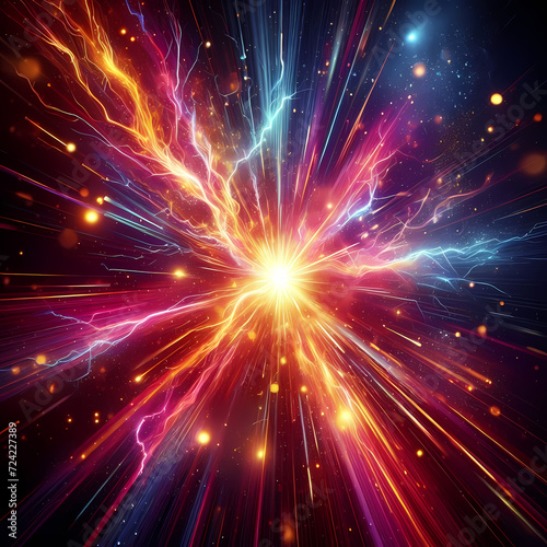 abstract light explosion background, Generative Ai