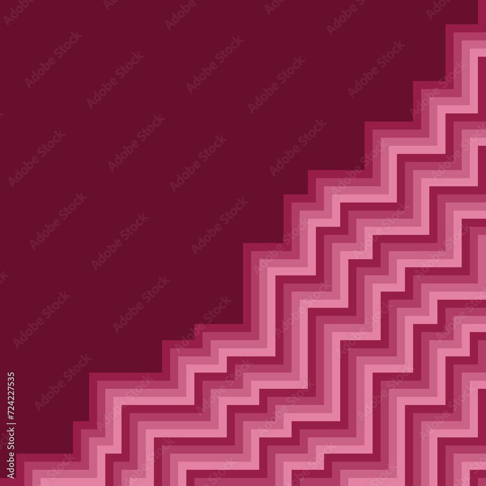 Half solid dark pink and half irregular jagged pink lines design Half solid dark pink and half irregular jagged pink lines design