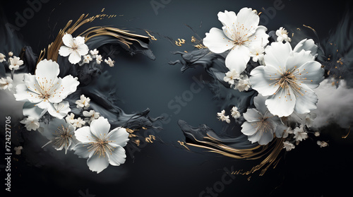 Three-dimensional illustration of a background with flowers for holiday cards Generated by AI