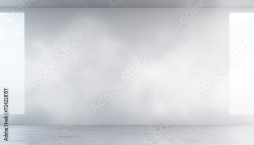 Cloud haze in a large room of a skyscraper,Generated by AI photo