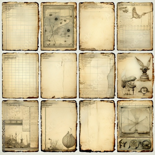 16 Vintage Paper Backgrounds with Various Designs
 photo