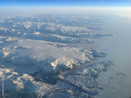 aerial view of mountains in Greenland