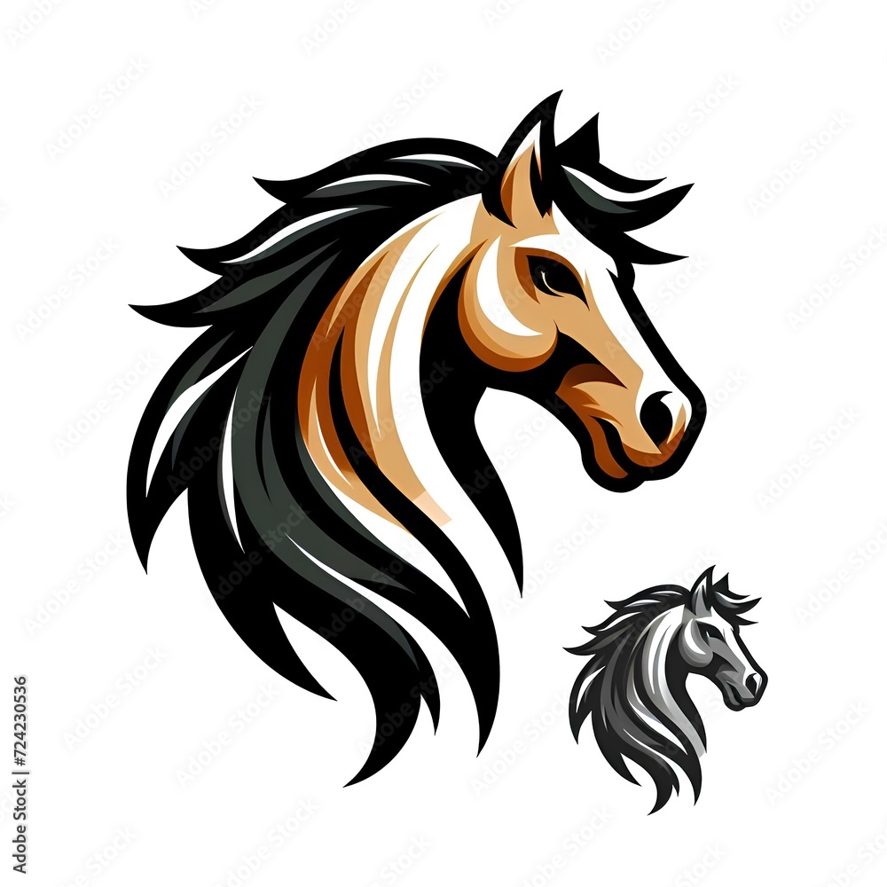 Logo illustration of a horse isolated on a white background	