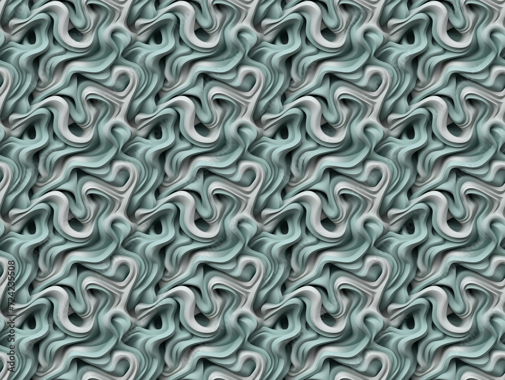 Cremiges modelliertes abstrakes 3D Muster als Hintergrund Kachel als nahtlos endlos Textur