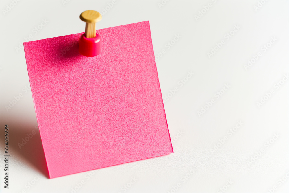 one Pink colored sticky note pinned on a white background, Empty blank note paper stick on white board, pinned Reminder memo isolated on flat wall, Pink color blank sheet paper on white background one Pink colored sticky note pinned on a white background, Empty blank note paper stick on white board, pinned Reminder memo isolated on flat wall, Pink color blank sheet paper on white background