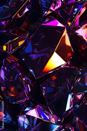 rainbow colored diamond pattern on dark background