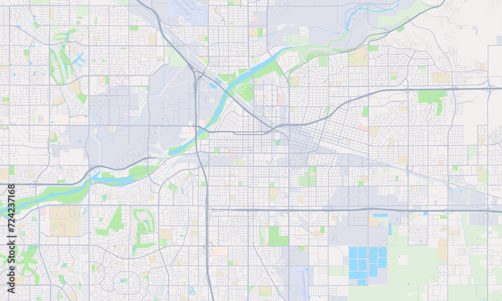 Fototapeta premium Bakersfield California Map, Detailed Map of Bakersfield California