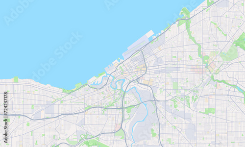 Cleveland Ohio Map, Detailed Map of Cleveland Ohio