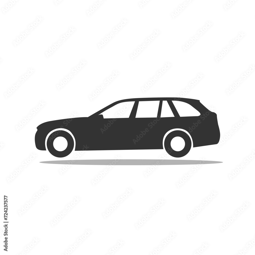 Car icon set in linear style. Transport symbol. Vector illustration.
