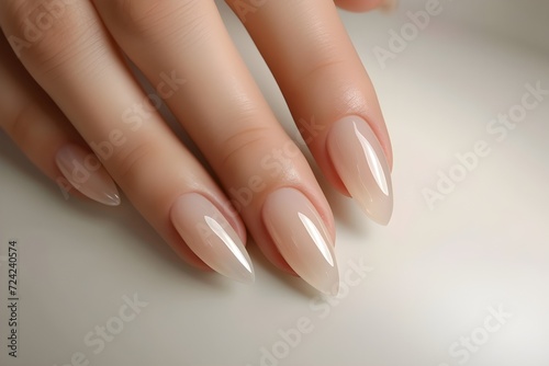 female hands with beautiful long nails