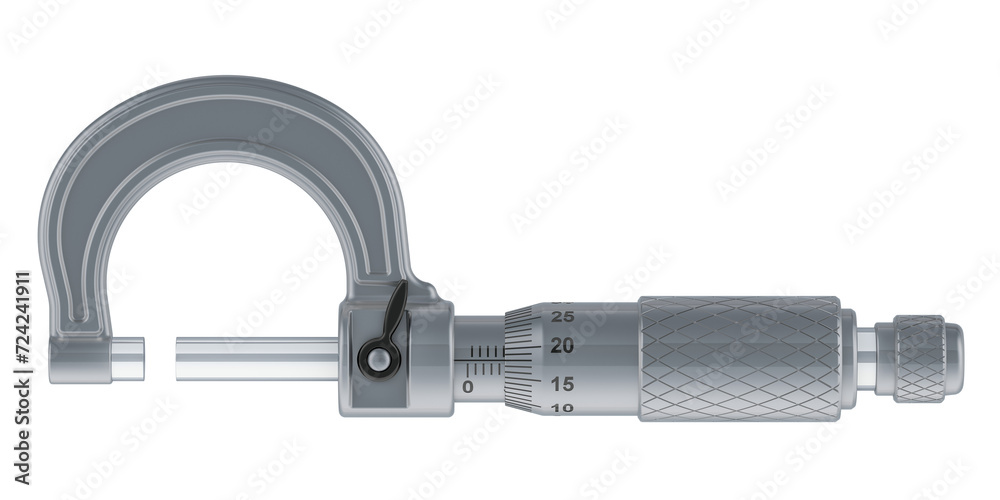 Micrometer screw gauge. 3D rendering isolated on transparent background Micrometer screw gauge. 3D rendering isolated on transparent background