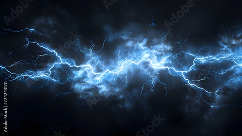 a blue lightning bolt and dark background, in the style of ultra detailed, dazecore, chaotic energy