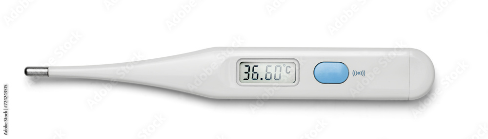 Electronic medical thermometer isolated on white Electronic medical thermometer isolated on white