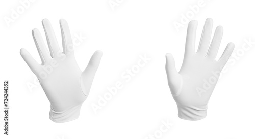 Magician showing his hands on white background, closeup