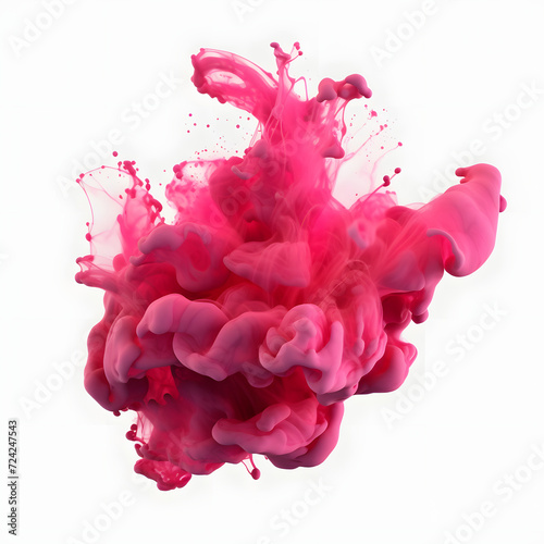 Vivid Pink Paint Splash : Pink ink splash photography with Fluid motion art capture and Dynamic paint splash effect of Pink Paint Explosion
