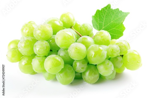 White background isolates seedless green grapes varieties Witch Finger Cotton Candy Moon Drop