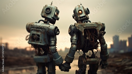 robots embrace post-apocalyptic time