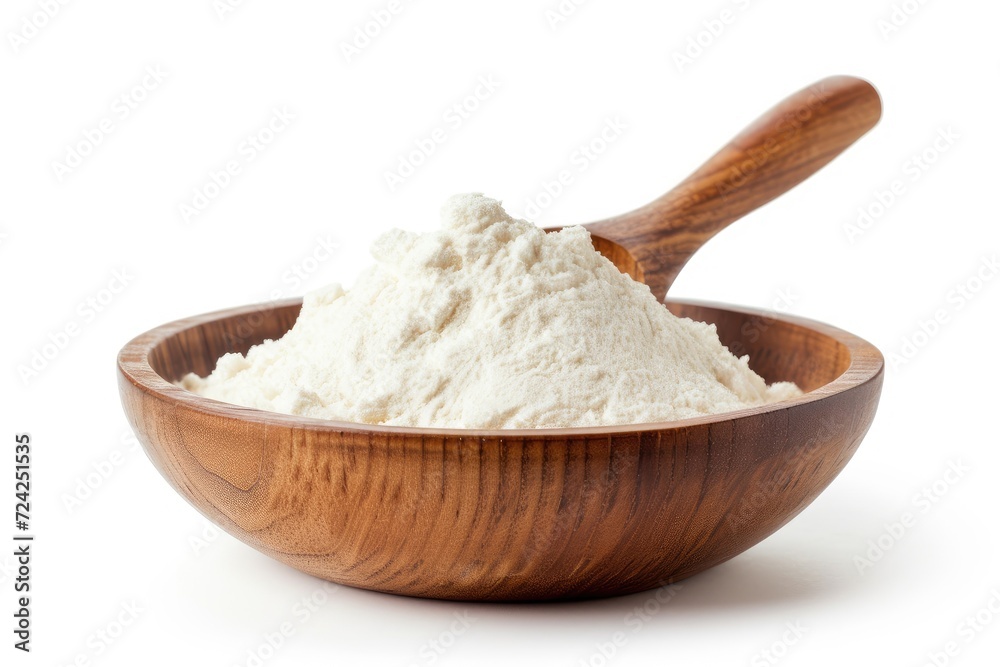 Natural starch wooden bowl isolated on white Natural starch wooden bowl isolated on white