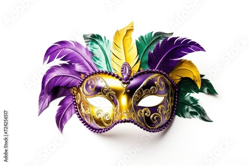 Colorful mardi gras mask, copy space