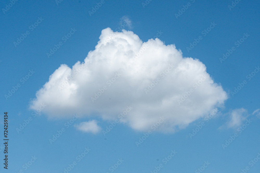 blue sky with a fluffy cloud
