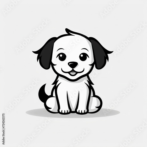 Cute dog with white background 