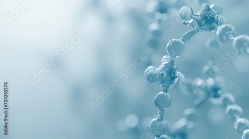 Genetic research concept with dna on blurred background and space for text placement photo