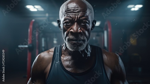 Senior man in the gym