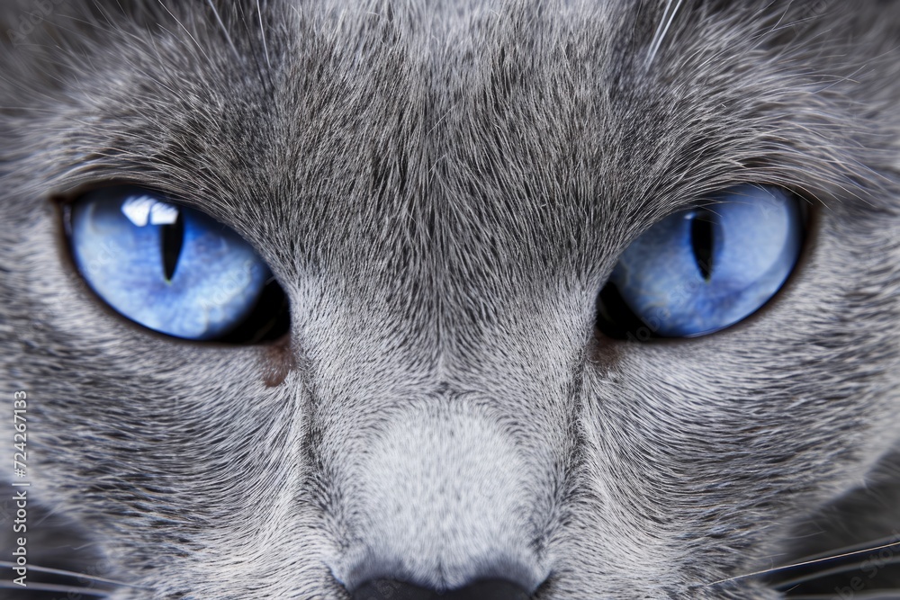 close-up of a cat's blue eyes