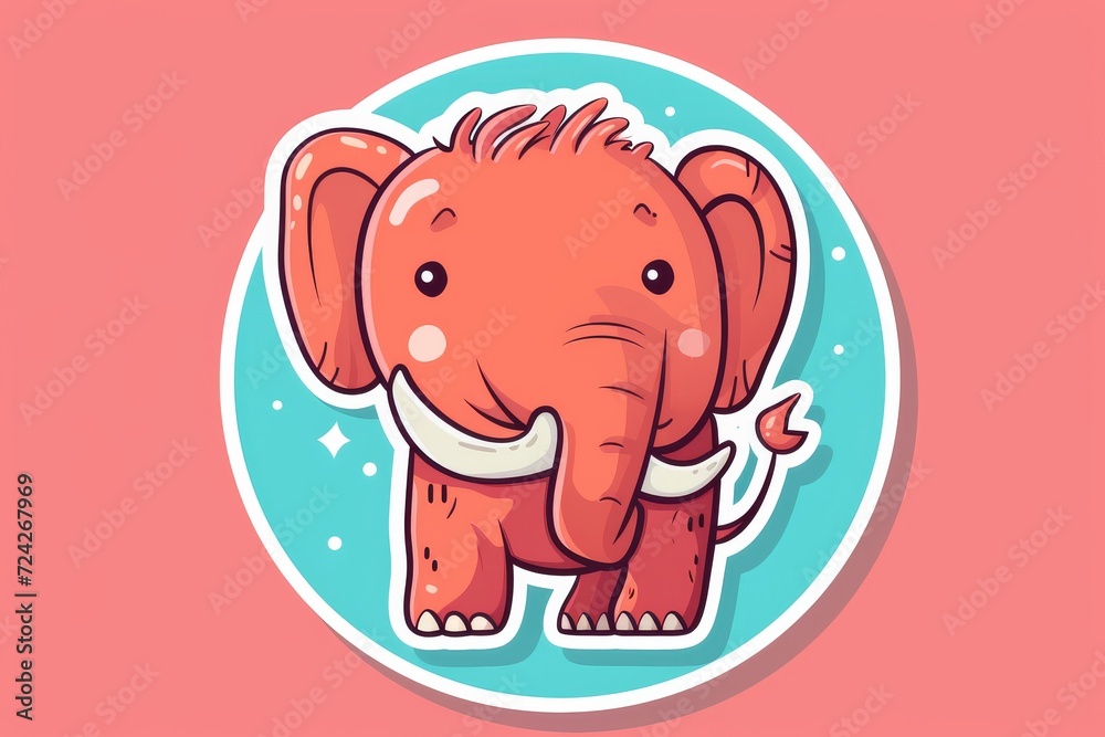 An endearing cartoon elephant with a playful demeanor captured in a charming clipart-style illustration