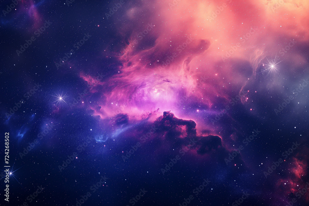 Fototapeta premium Nebula and galaxies in space. Abstract cosmos background
