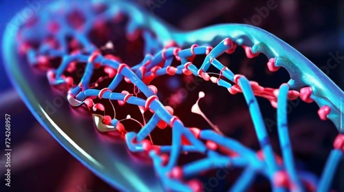 Colorful neon glowing DNA molecular structure, high quality resolution, beautiful background, 
