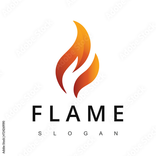 Fire Flame for Burn Gas Oil Company or Barbecue BBQ Grill logo design