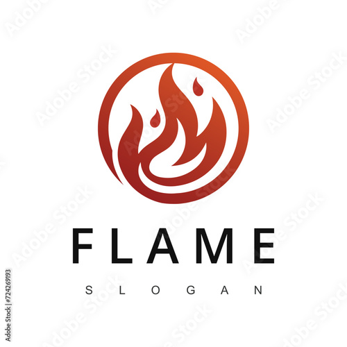 Fire Flame for Burn Gas Oil Company or Barbecue BBQ Grill logo design