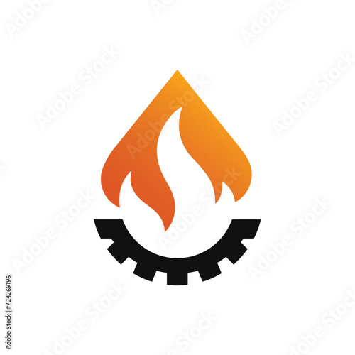 Oil and gas logo air conditioning, heating, and cooling HVAC icon