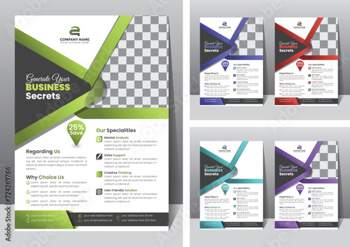 Creative Corporate modern trend Business flyer templet, 5 unique color variation Flyer Design,