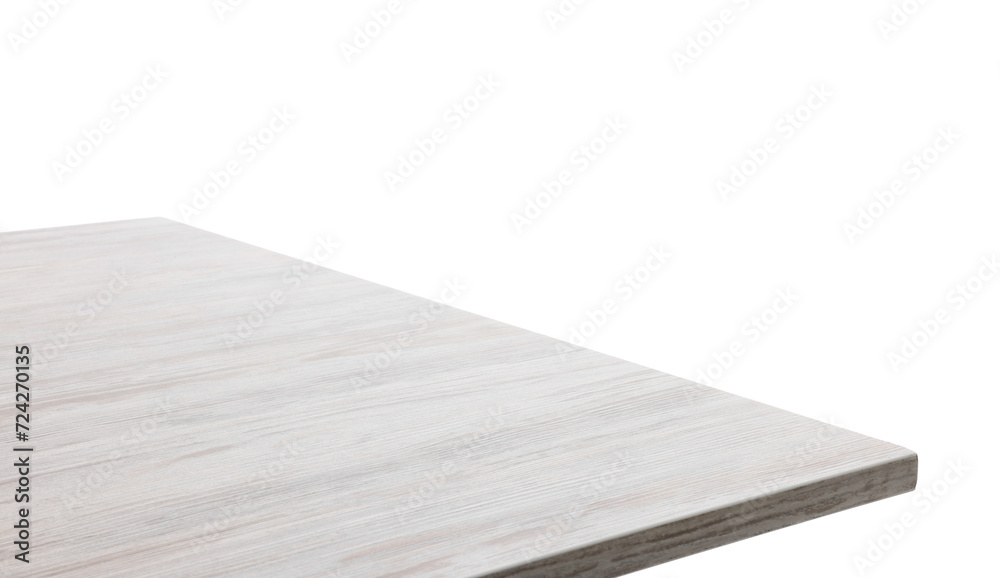 Empty light wooden table isolated on white Empty light wooden table isolated on white