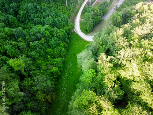 Aerial top view forest tree, Rainforest ecosystem and healthy environment 