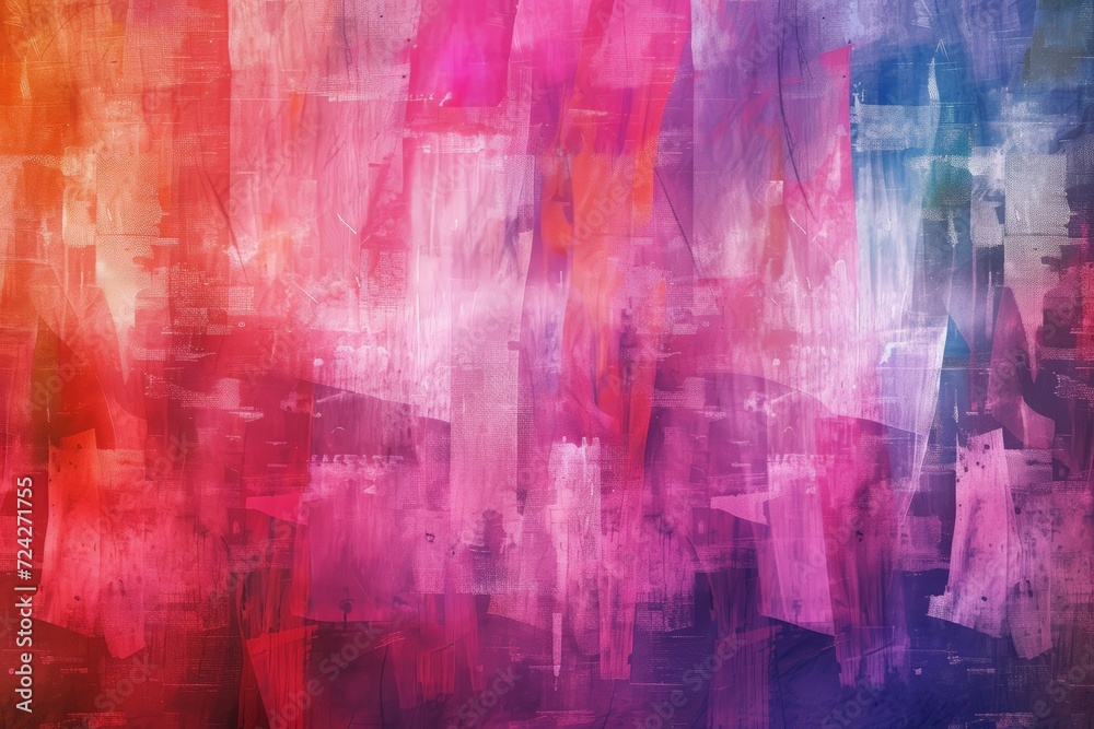 Dynamic abstract image with vivid pink and purple tones interlaced with blue.