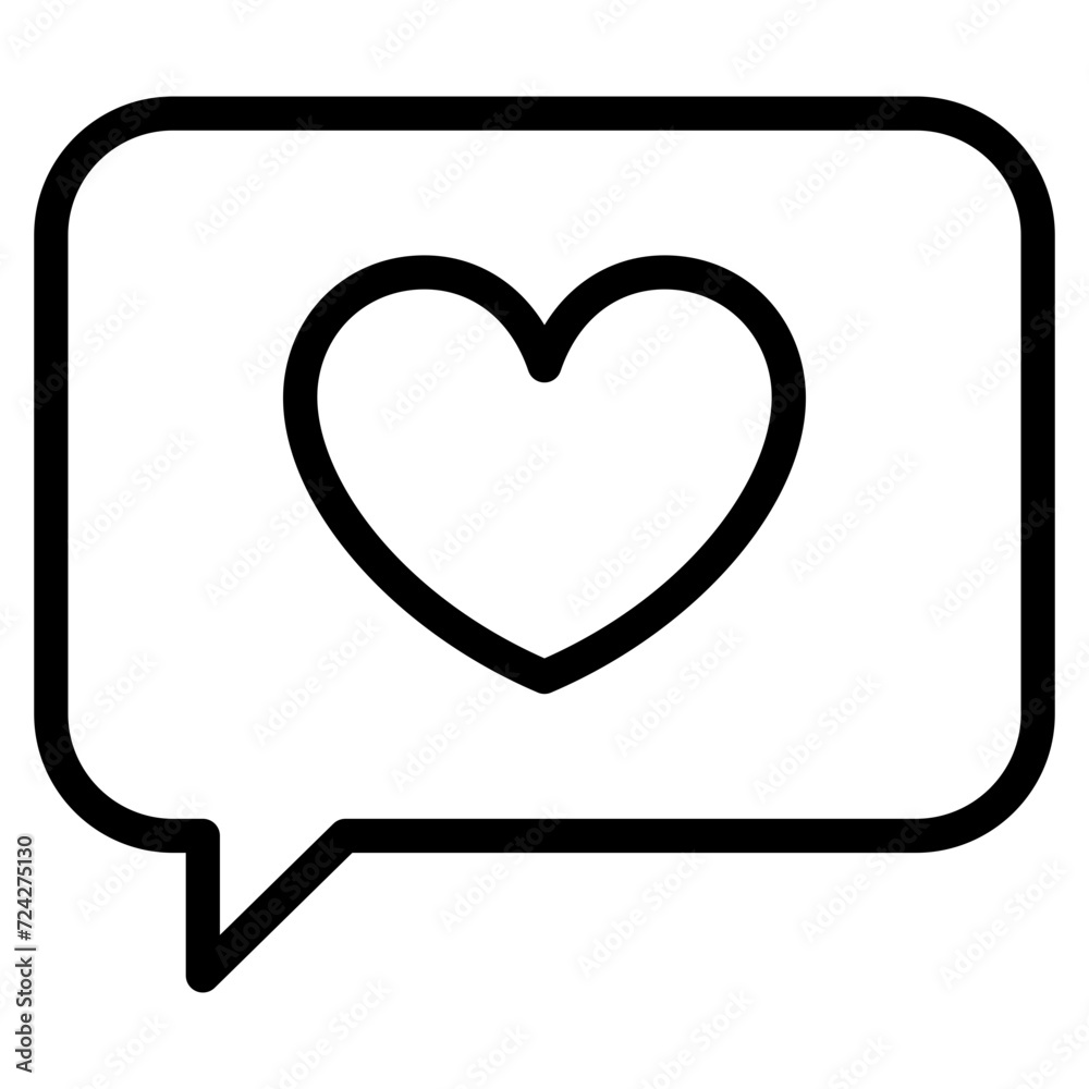 Heart in speech bubble icon Heart in speech bubble icon