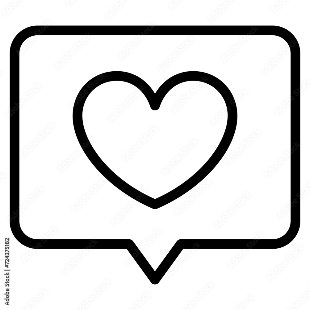 Heart in speech bubble icon