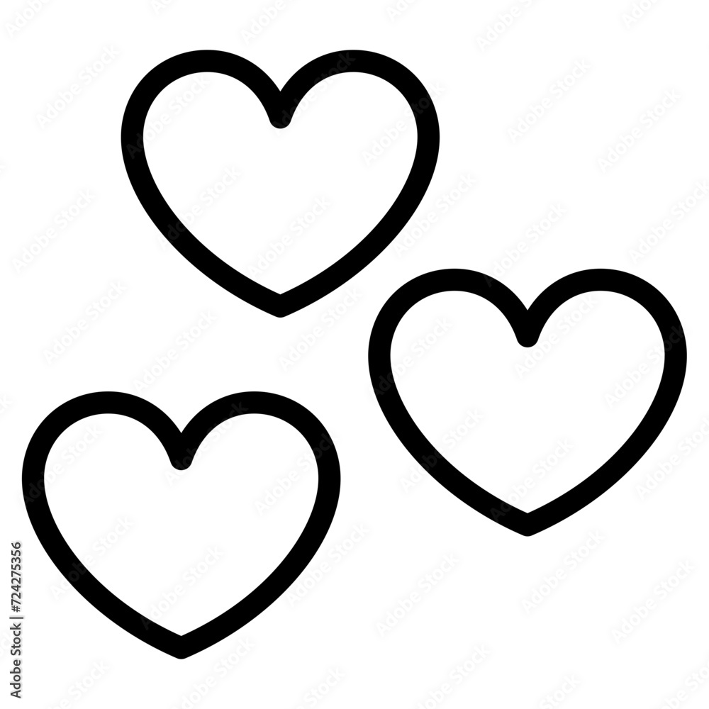 three heart icon
