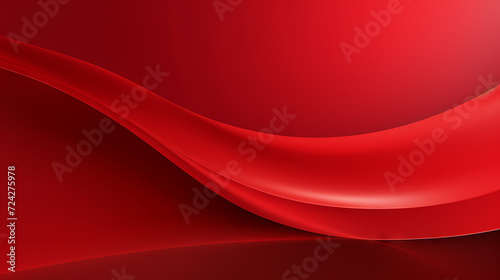 A red simple background with waves. Copy Space.